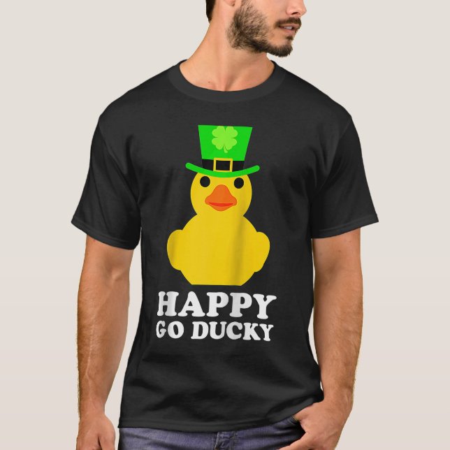 T-shirt Canard en caoutchouc jaune Leprechaun Casquette St (Devant)