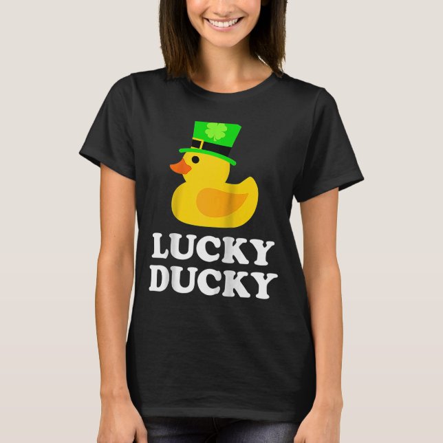 T-shirt Canard en caoutchouc jaune Quatre feuilles C Casqu (Devant)
