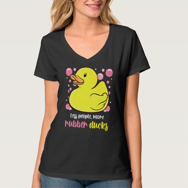 T-shirt Canard en caoutchouc Moins de gens Plus de Canards (Devant)