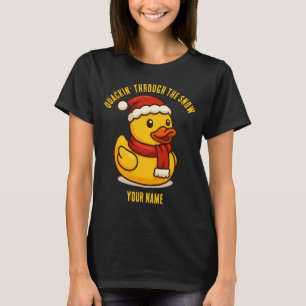T-shirt Canard en caoutchouc Noël à travers la neige