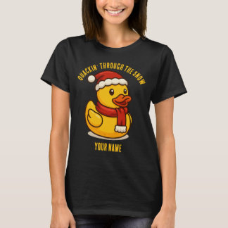 T-shirt Canard en caoutchouc Noël à travers la neige