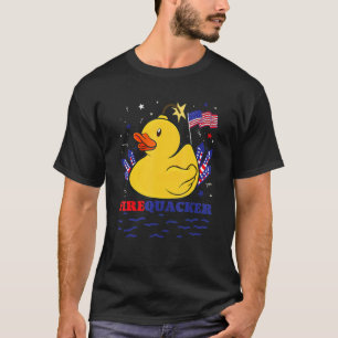 T-shirt Canard en caoutchouc pétard 4 juillet Feu d'artifi