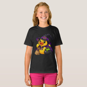 T-shirt Canard en caoutchouc sorcière Halloween Chaudron