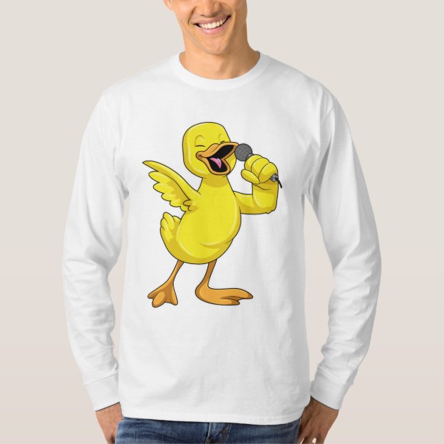 T-shirt Canard en chanteur avec microphone (Devant)