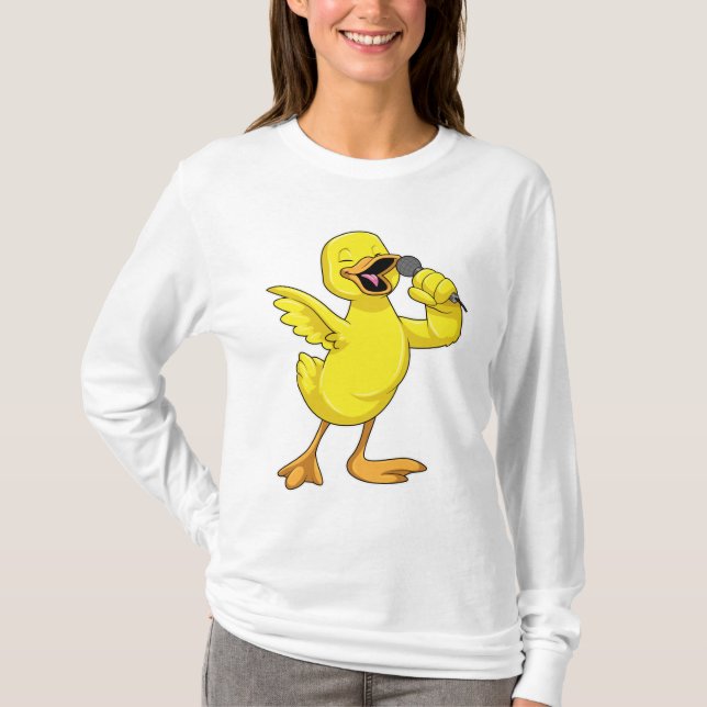 T-shirt Canard en chanteur avec microphone (Devant)