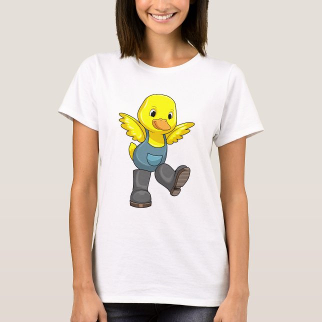 T-shirt Canard en fermier avec des bottes (Devant)