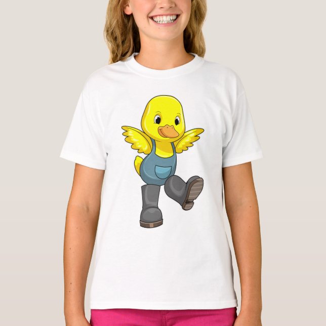 T-shirt Canard en fermier avec des bottes (Devant)