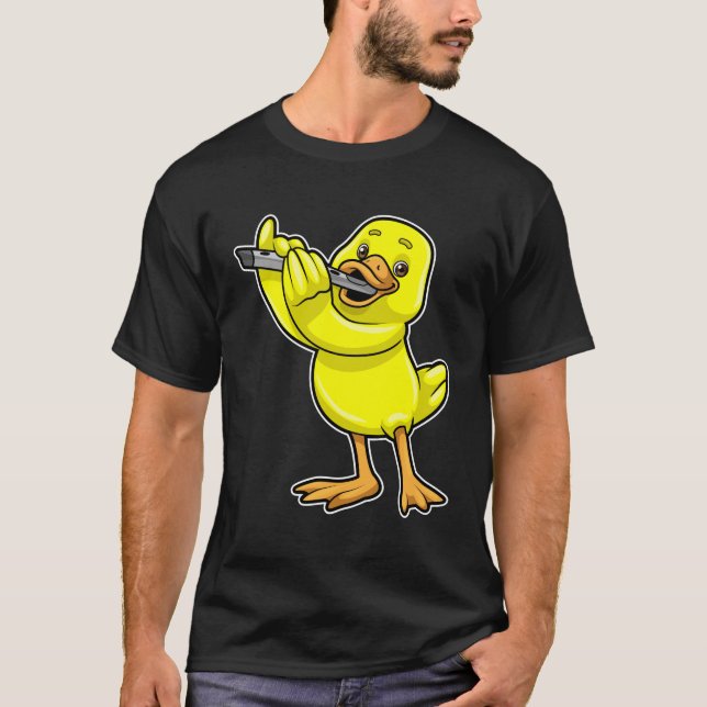 T-shirt Canard en musique avec Flûte (Devant)