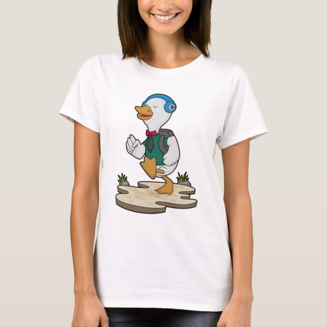 T-shirt Canard en randonneur avec sac à dos (Devant)