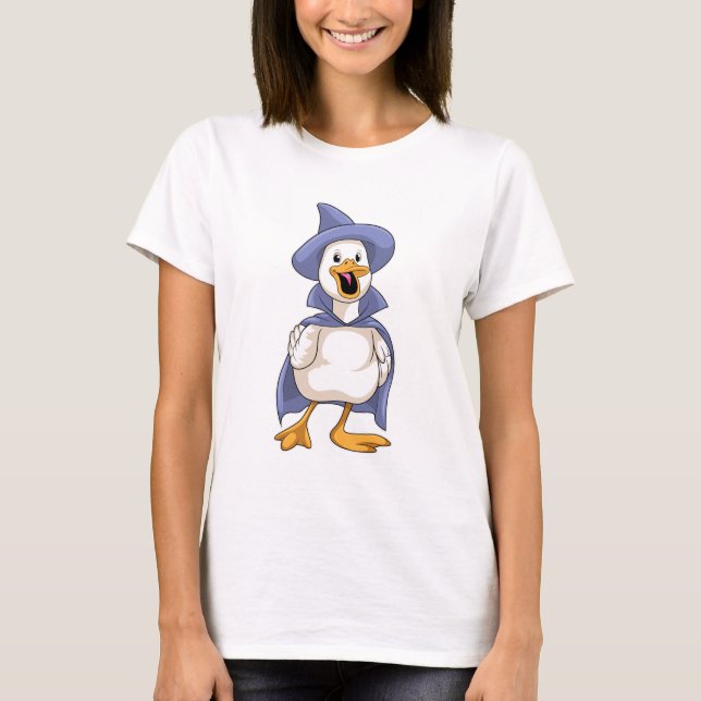 T-shirt Canard en Sorcière avec Chapeau (Devant)