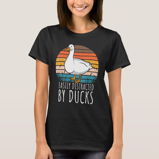 T-shirt Canard Facilement Distrait Par Canards 1 (Devant)
