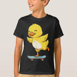 T-shirt Canard jaune drôle skater planche à roulettes ball