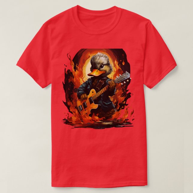 T-shirt Canard Jouer Guitare (Design devant)