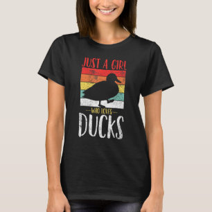 T-shirt Canard Juste Une Fille Qui Aime Canards Rétro Vint