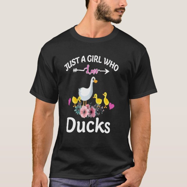 T-shirt Canard - Juste Une Fille Qui Aime Les Canards (Devant)