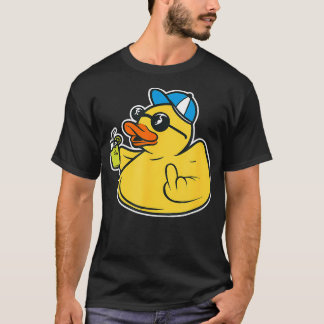 T-shirt Canard malin Doigt moyen Cheveux Canard en caoutch