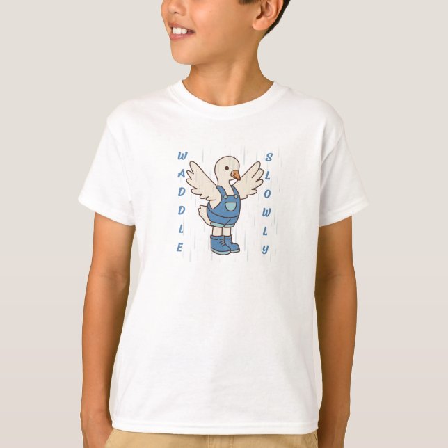 T-shirt Canard Mignon Marchant Lentement (Devant)