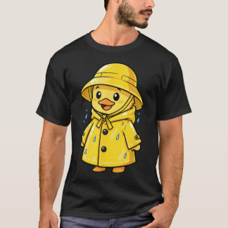T-shirt Canard Mignon Sous Impermeable