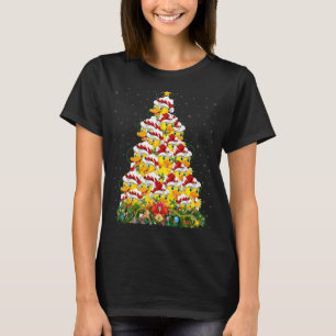 T-shirt Canard Oiseau Jumeaux Père Noël Canard Arbre de No
