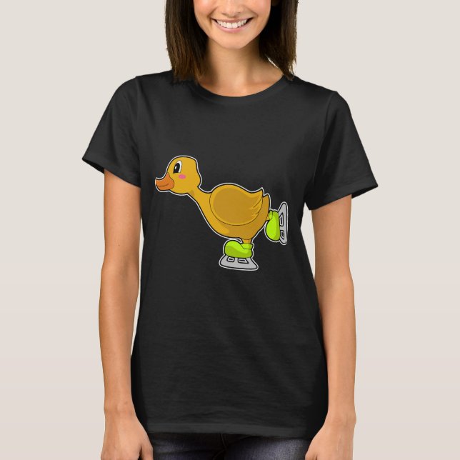 T-shirt Canard Patinage sur glace Patins sur glace Sports  (Devant)
