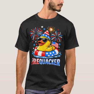 T-shirt Canard patriotique drôle du 4 juillet Firequacker