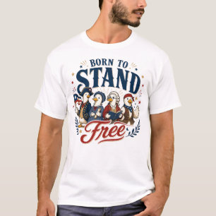 T-shirt Canard Patriotique Graphique de Liberté Vintage