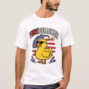 T-shirt Canard patriotique pétard feux d'artifice vector d