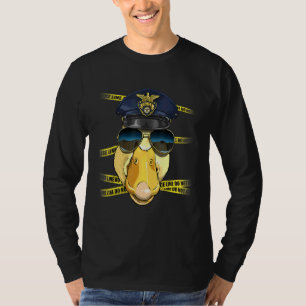 T-shirt Canard Policier PD Flic Scène De Crime Animal Cana