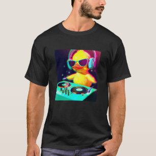 T-shirt Canard poussin DJ Fête Club Disque Jockey Gif EDM