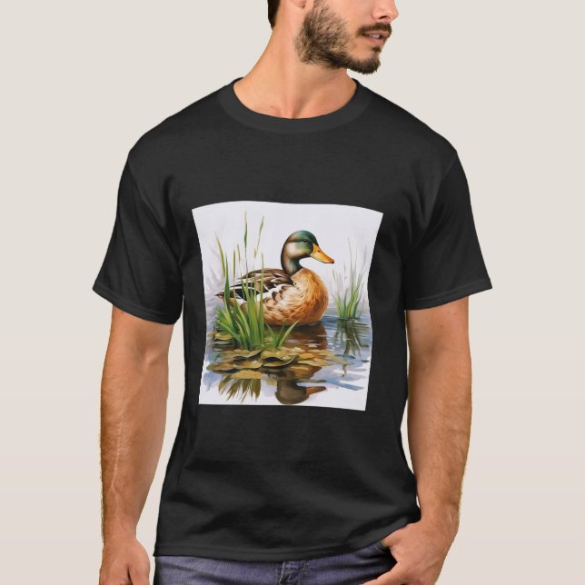 T-shirt canard rétro Pintail Canard Cute Canard Canard Aqu (Devant)