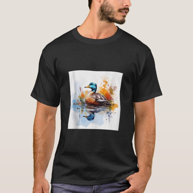 T-shirt canard rétro Pintail Canard Cute Canard Canard Aqu (Devant)