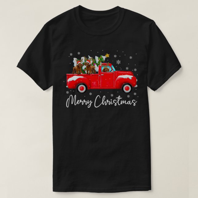 T-shirt Canard Rouge Camion Noël Santa Hat Chien Cadeau Xm (Design devant)