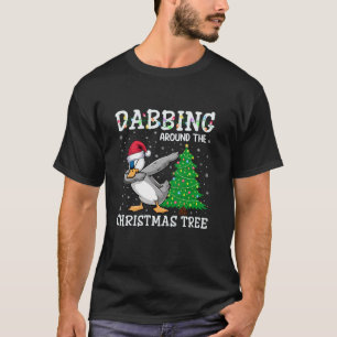 T-shirt Canard Santa Hat Dabbing autour de l'arbre de Noël