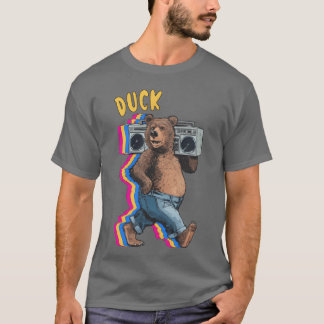 T-shirt Canard Super Guerrier Drôle Ours 80 Famill