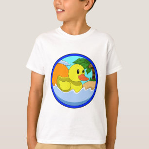 T-shirt Canard sur la plage avec palmiers.PNG