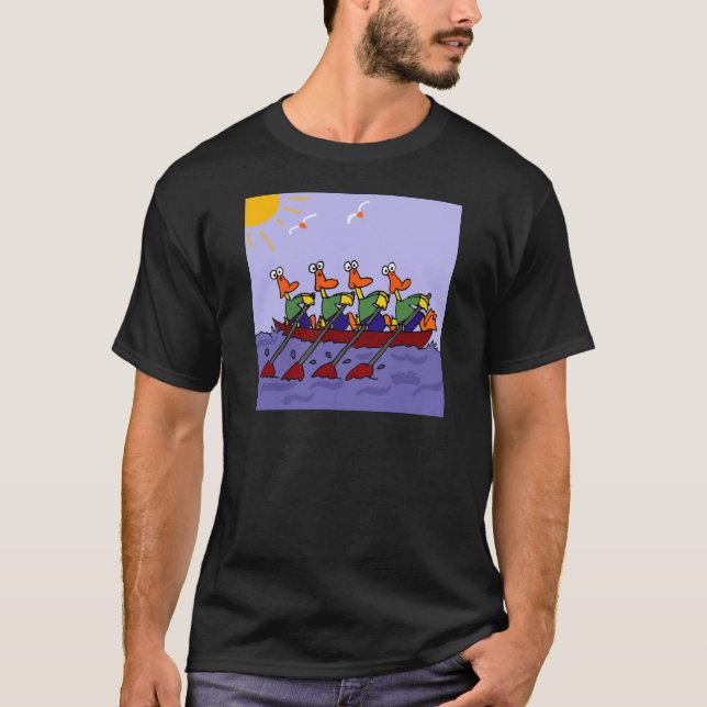 T-shirt Canards drôles dans une bande dessinée de rangée (Devant)