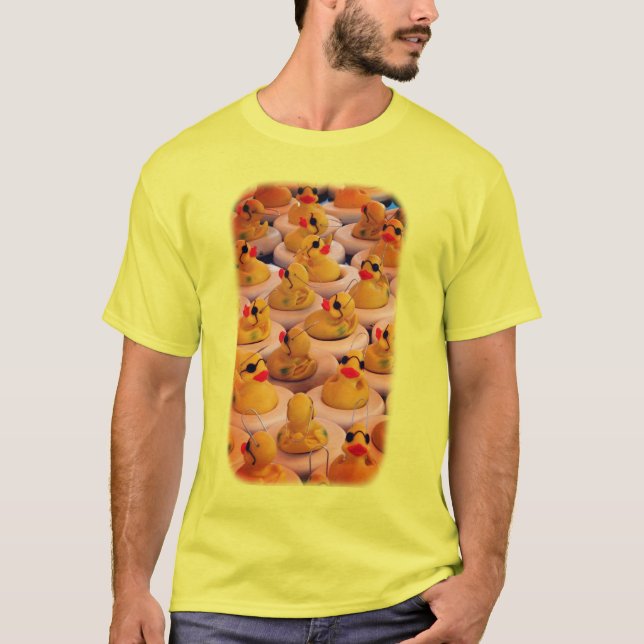 T-shirt Canards en caoutchouc jaunes amusants (Devant)