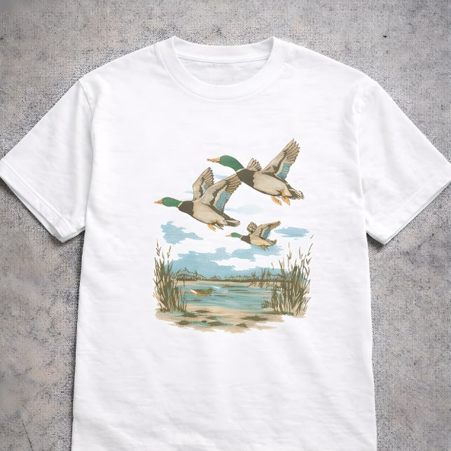 T-shirt Canards volants Zone humide Faune Nature Chasse Ex (Créateur téléchargé)