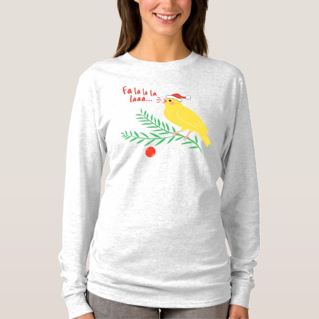 T-shirt Canari chanteur de Noël (Devant)