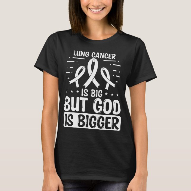 T-shirt Cancer Awareness God Lung Cancer Ribbon (Devant)