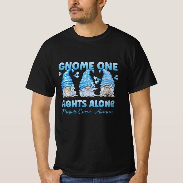 T-shirt Cancer Awareness Light Blue Gnome (Devant)