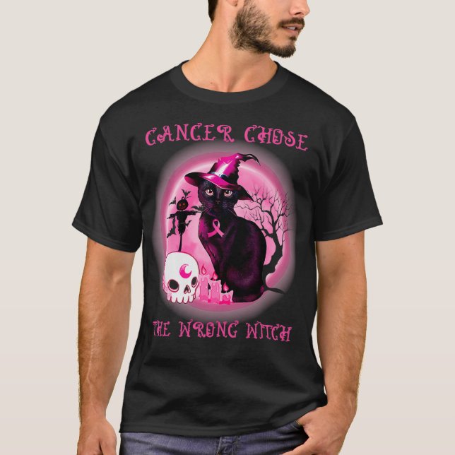 T-shirt Cancer Choix d'une sorcière incorrecte Chat noir C (Devant)
