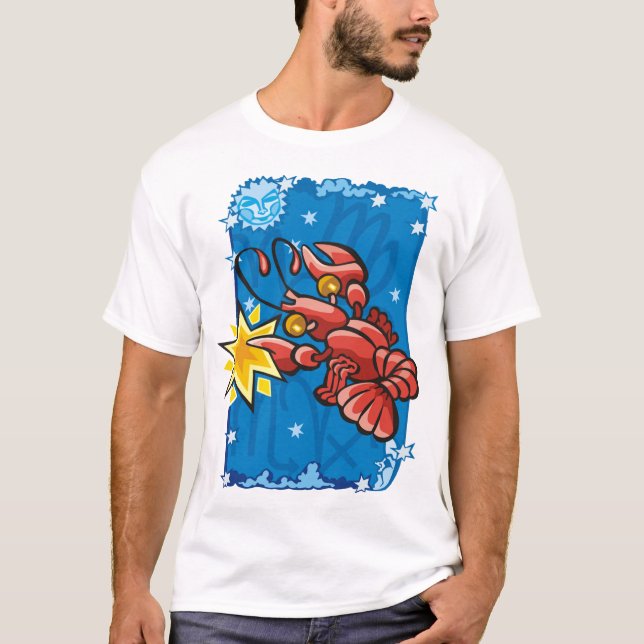T-shirt Cancer Crabe dans le ciel nocturne (Devant)