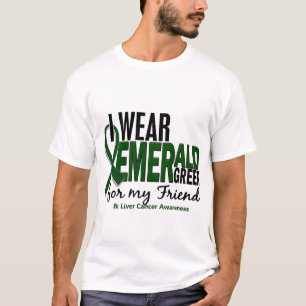 T-shirt Cancer de foie je porte le vert vert pour mon ami
