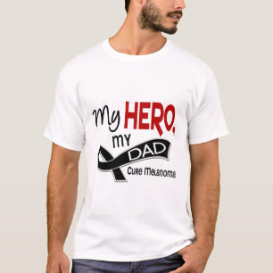 T-shirt Cancer de la peau de mélanome MON HÉROS MON PAPA