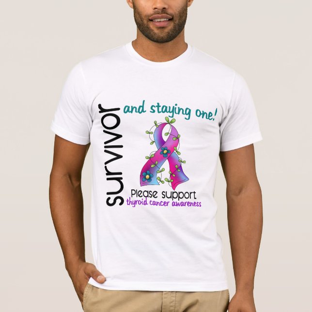 T-shirt Cancer de la thyroïde du survivant 9 (Devant)
