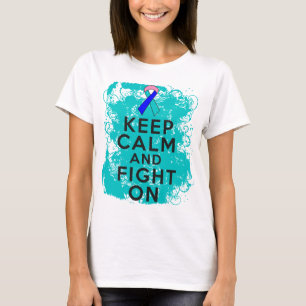 T-shirt Cancer de la thyroïde Garder son calme et se battr