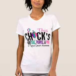 T-shirt Cancer de la thyroïde Teal allé par poussin,