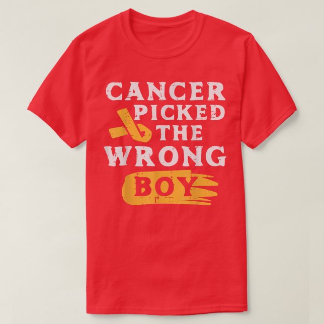 T-shirt Cancer De L'Enfance A Choisi Le Mauvais Garçon Sen (Design devant)