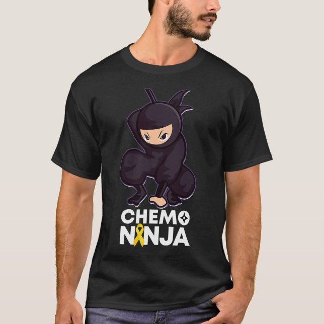 T-shirt Cancer de l'enfance Chemo Ninja Ruban (Devant)